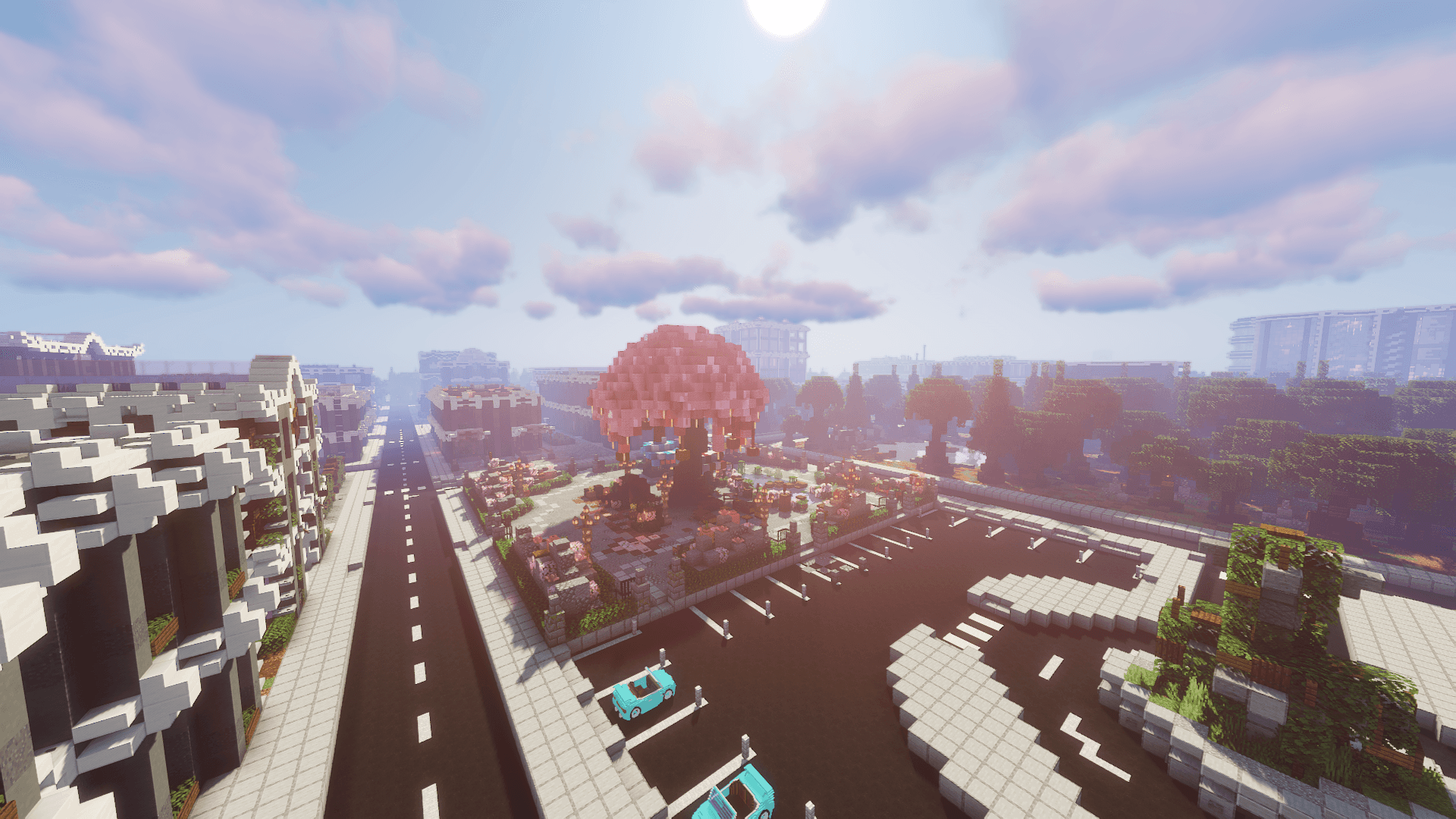 Straatbeeld in Minetopia Playground op EclipseMC